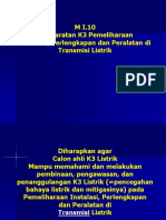 M10. Persyaratan K3 Pemeliharaan Instalasi Perlengkapan Dan Peralatan Listrik Di Transmisi Listrik