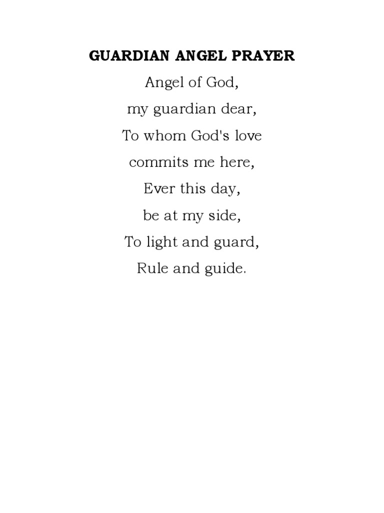 Guardian Angel Prayer PDF