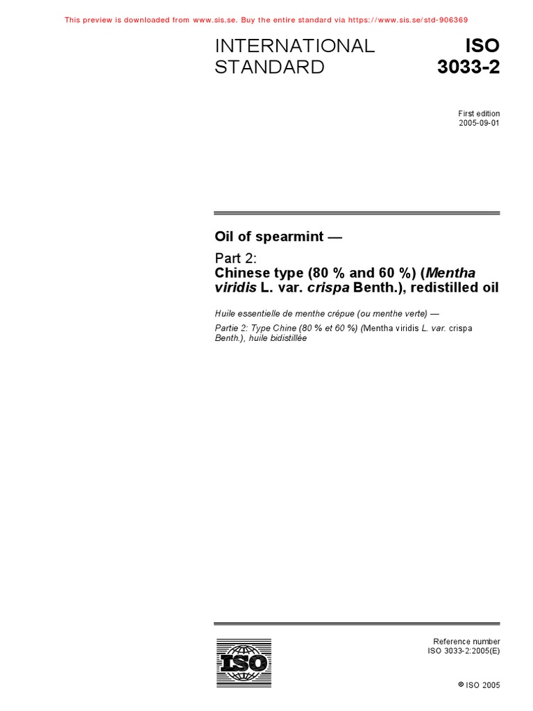 ISO 3033-2-2005 en - Menta Verde | PDF | International Organization For ...