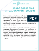 Comunicado Sobre Dias Por Vacunacion - Covid19