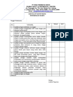 Checklist Monitoring Penempatan Pasien