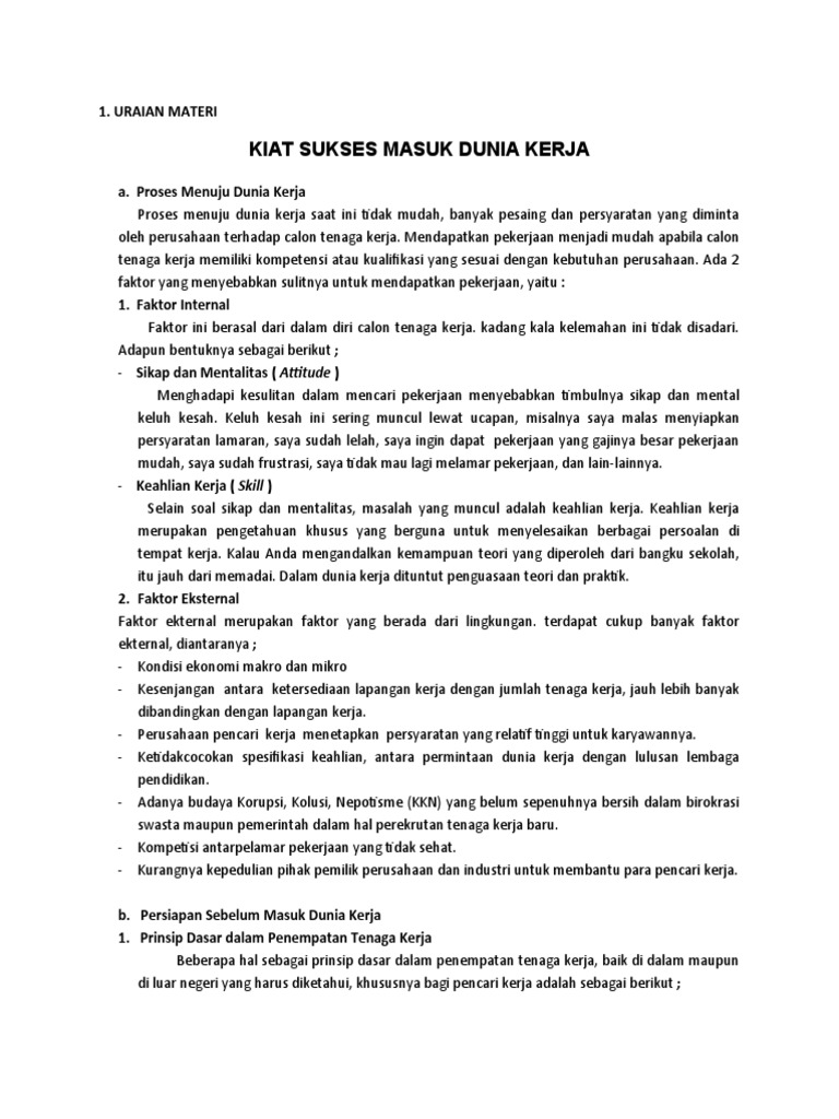 Persiapan Kerja Pdf