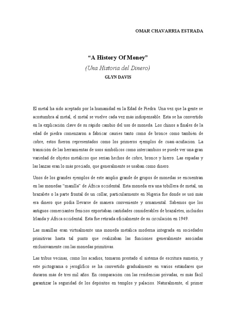 Evolución del Dinero a lo Largo de la Historia | PDF | Bancos | Dinero