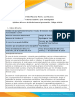 Syllabus del curso Acción Psicosocial y Educación