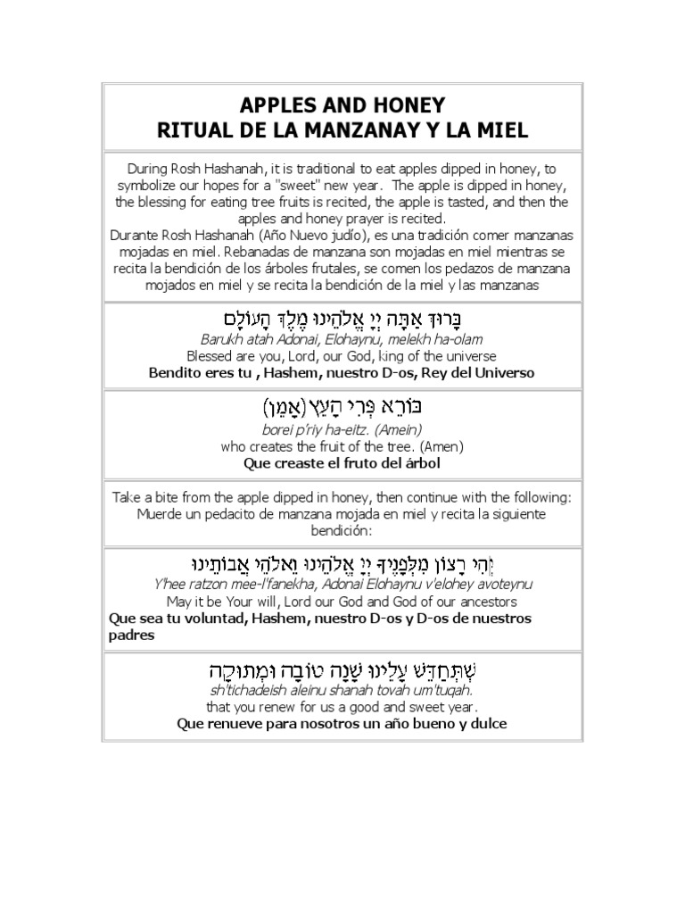Apples and Honey Blessing | PDF | Religión y espiritualidad
