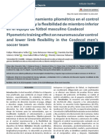 Efecto Del Entrenamiento Pliométrico en El Control Neuromuscular y La Flexibilidad de Miembro Inferior en El Equipo de Fútbol Masculino