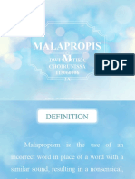 Psycholinguistics - Malapropism UAS