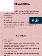 Reseña Crítica Diplomado 2013