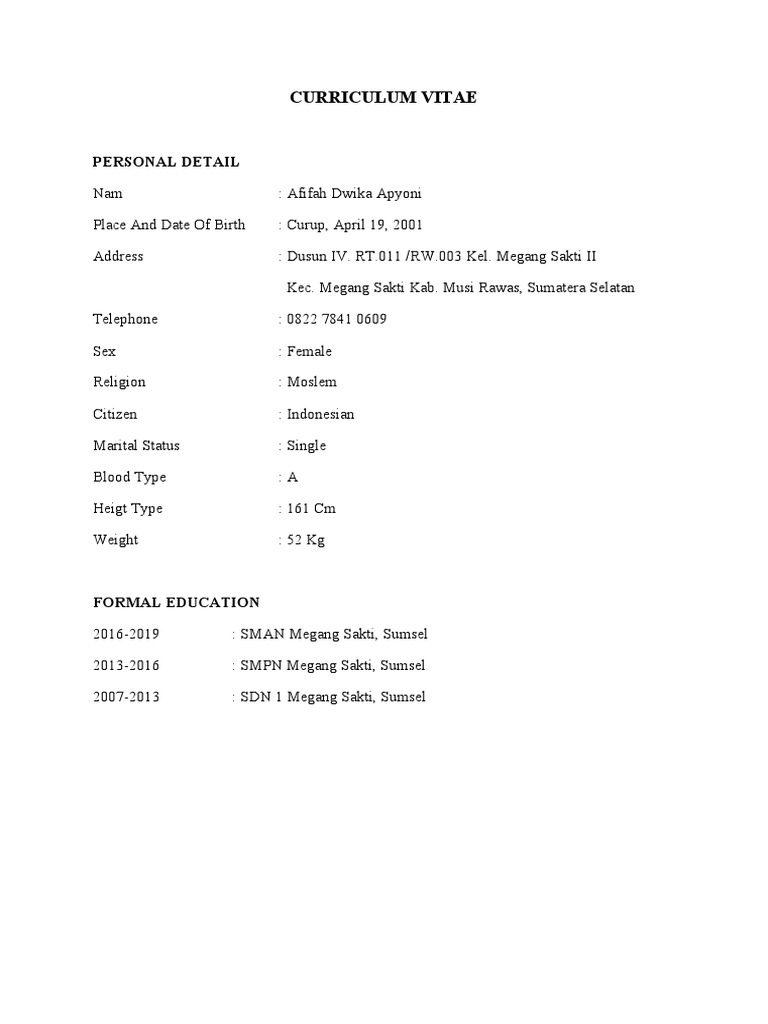 Curriculum Vitae Pdf