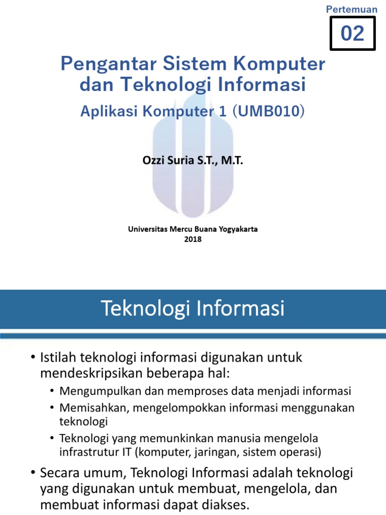 P02 Pengantar Sistem Komputer Dan Teknologi Informasi Os Pdf