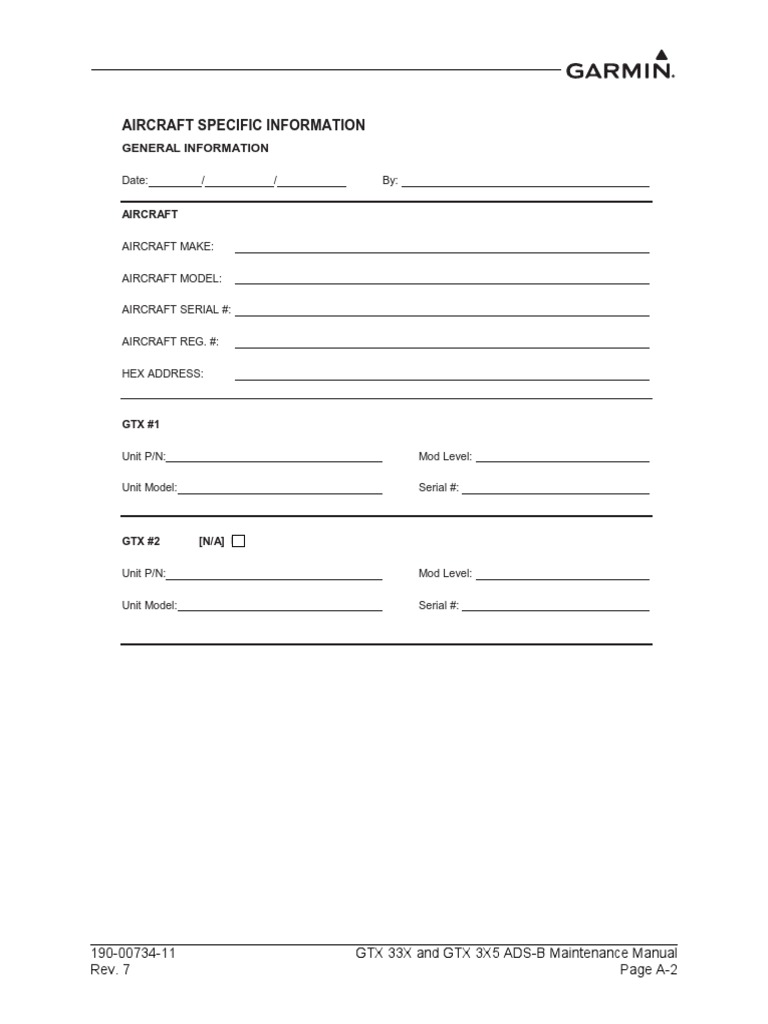 GTX 33X/3X5 ADS-B Manual 190-00734-11 | PDF | Transponder (Aeronautics ...
