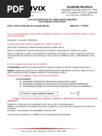 LISTA DE EXERCÍCIOS DE LUBRIFICAÇÃO - Solution