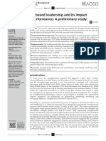 Strengths-Based Leadership and Its Impact On Task Performance: A Preliminary Study