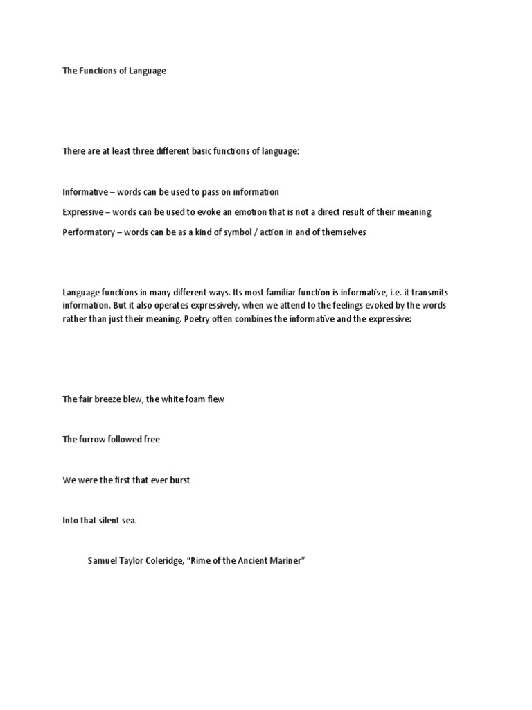 The Functions of Language | PDF | Linguistics | Cognition