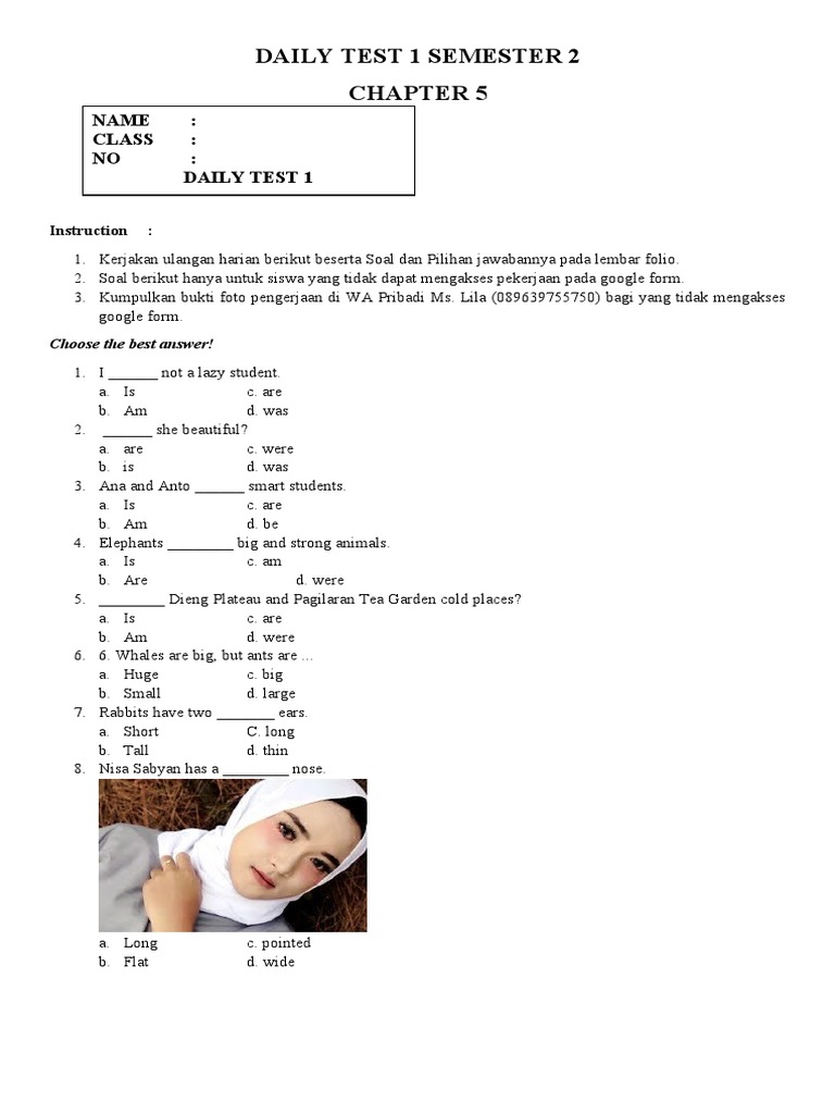 Daily Test Questions for Semester 2 | PDF | Nature