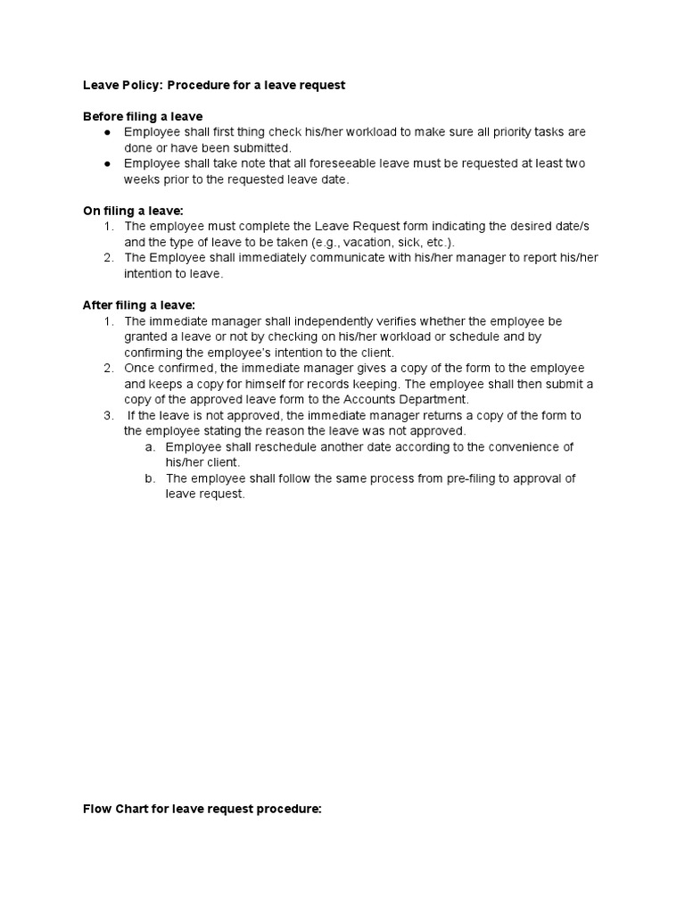 Leave Request Procedure Guide | PDF