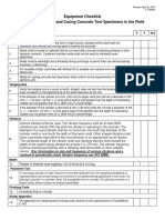 Equipment Checklist ASTM C-31 Making and Curing Concrete Test Specimens in The Field