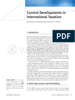 Current Developments in International Taxation