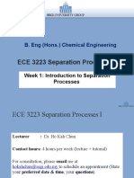 ECE 3223 Separation Processes I: B. Eng (Hons.) Chemical Engineering