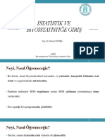 1) İstatistik Ve Biyoistatistiğe Giriş