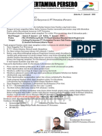 Surat Panggilan Test PT - PERTAMINA (Persero)