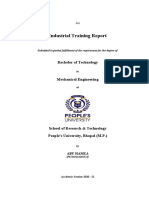 Industrial Training Report: Bachelor of Technology