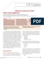 CE Update: A Simple Tool To Educate Laboratory Staff About Anticoagulation