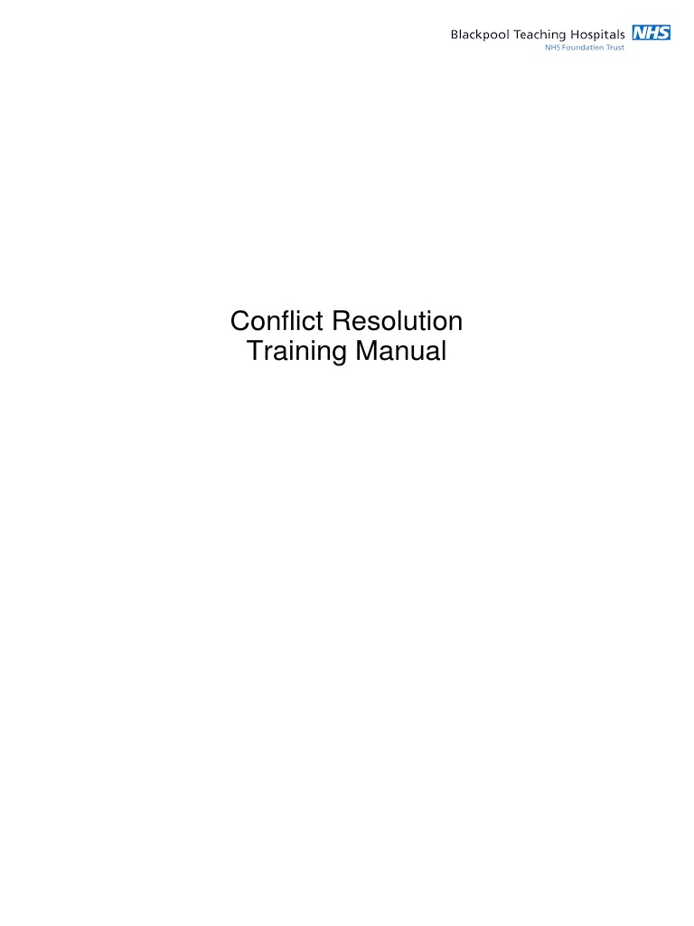 NHS Conflict Resolution Training Manual | PDF | Body Language ...