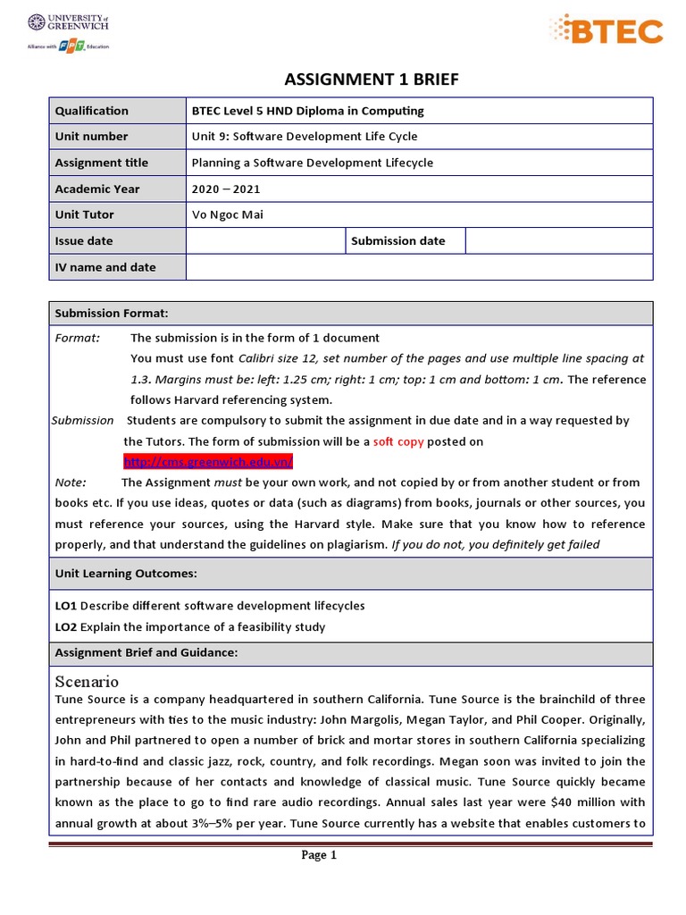 Unit 9 Assignment 1: SDLC Planning Guide | PDF | Subscription Business ...