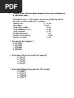 I. Compute For The Following, Choose The Letter of Your Answer and Indicate It in Your Answer Sheet