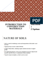 Introduction To Construction Materials: Soils Lesson 1 Z Ngubane