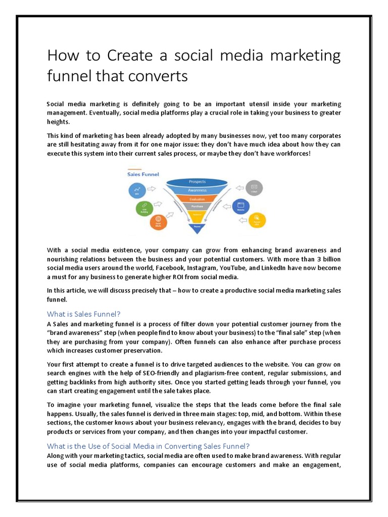 How To Create A Social Media Marketing Funnel That Converts | PDF ...