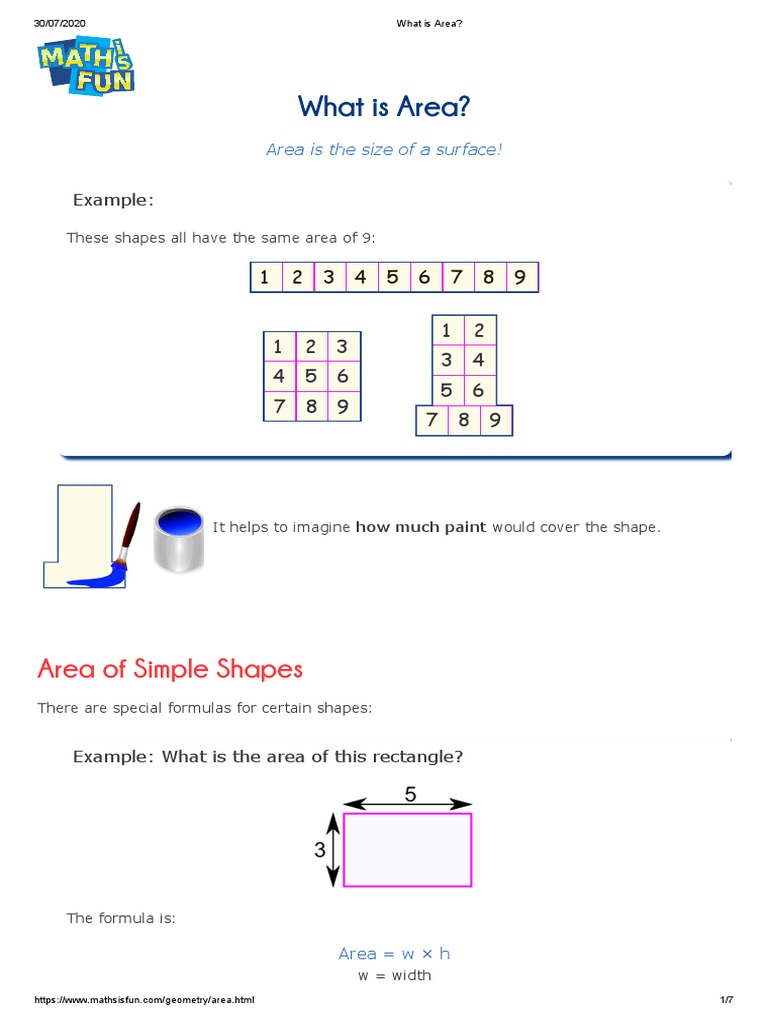 What Is Area? What Is Area? | PDF | Area | Elementary Mathematics