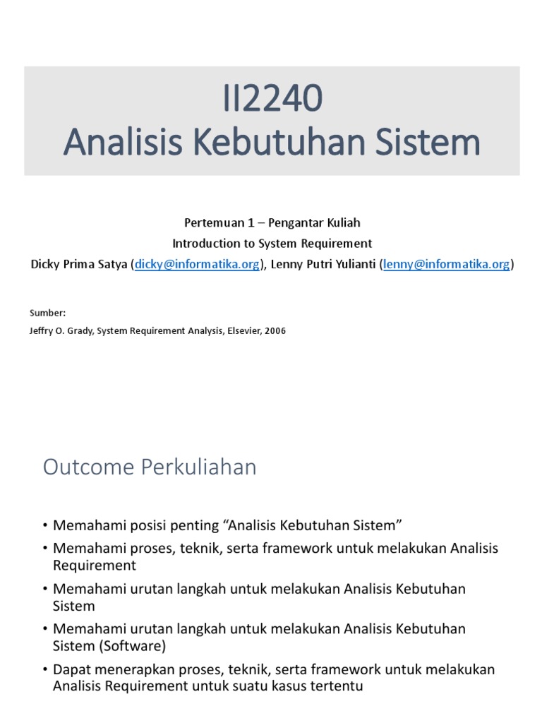 System Requirement Analysis Overview | PDF | System | Input/Output