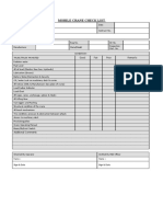 Mobile crane check list