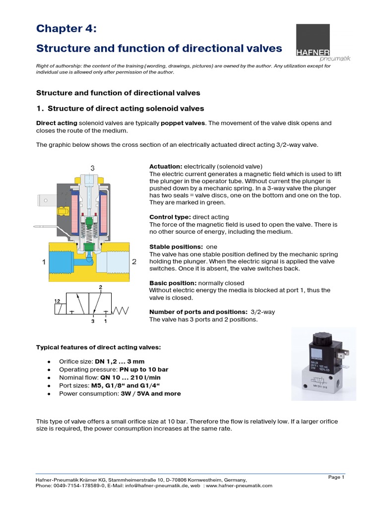 Function of Solenoid Valves Explained | PDF | Valve | Hydraulics