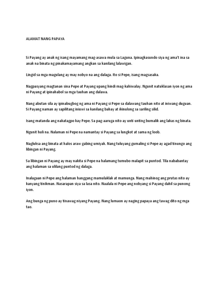 Alamat NG PAPAYA PDF