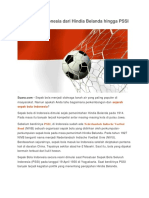 Sepak Bola Indonesia Dari Hindia Belanda Hingga PSSI