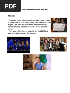 My Favourite Band One Direction Pdf
