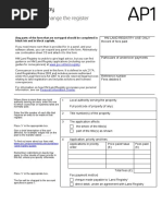 Form AP1 - Registration of An Easement