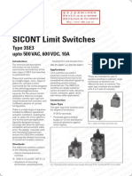 SICONT Limit Switches: Type 3SE3 Upto 500 VAC, 600 VDC, 10A