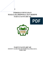 Pedoman Penulisan Makalah Proposal Dan Skripsi Fakultas Syariah IAIN Palangka Raya 2020