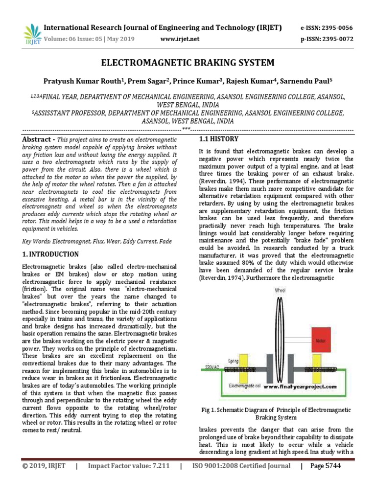 Em Bracking System | PDF | Brake | Electric Motor