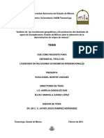 Condiciones Geograficas y Produccion Del Destilao de Agave