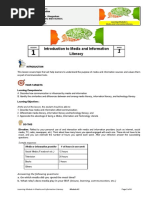 Introduction To Media and Information Literacy: Department of Education