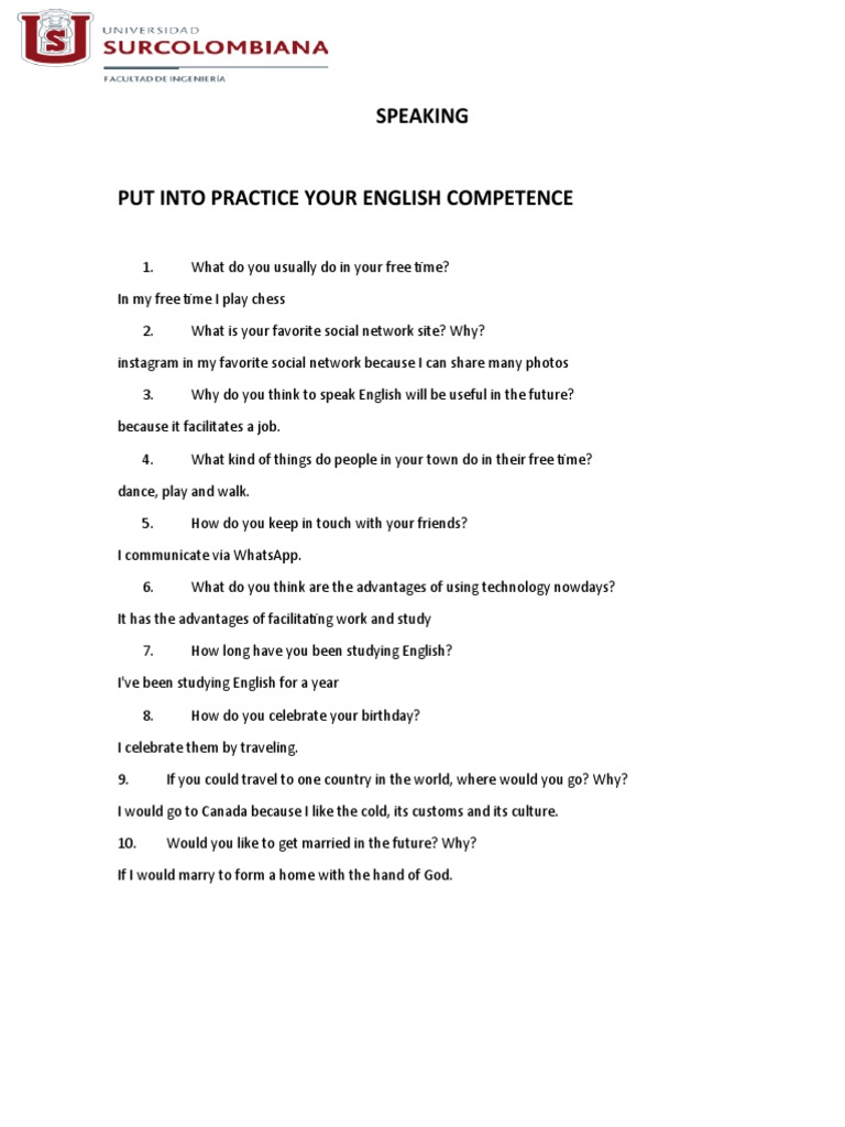 SPEAKING | PDF | Career & Growth