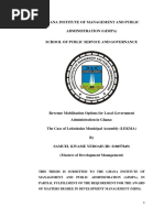 Revenue Mobilisation Options For Local Government Administration in Ghana: The Case of Ledzokuku Municipal Assembly (LEKMA) in The Greater Accra Region.