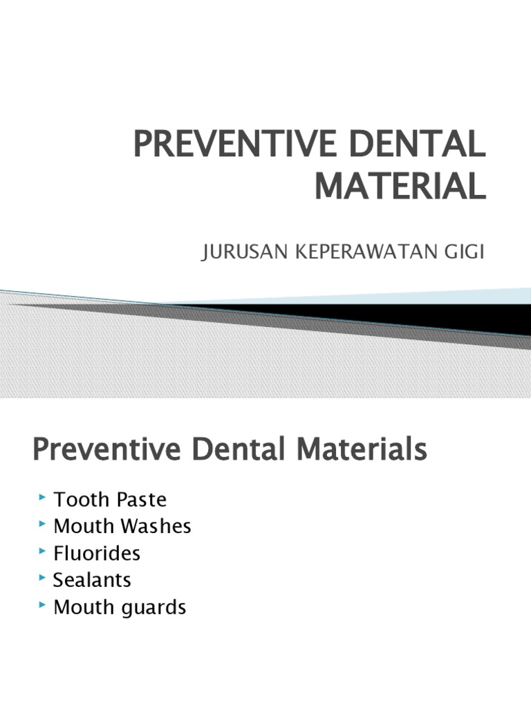 Preventive Dental Material PDF