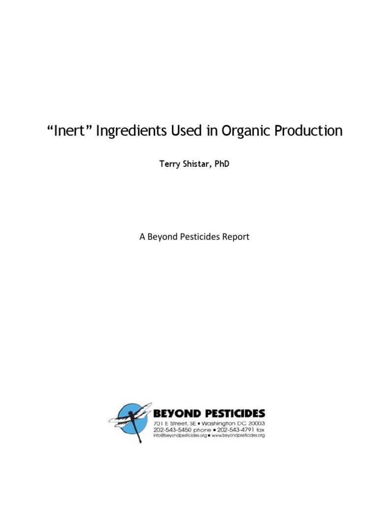 Inert Ingredients in Organic Production FULLreport.final PDF
