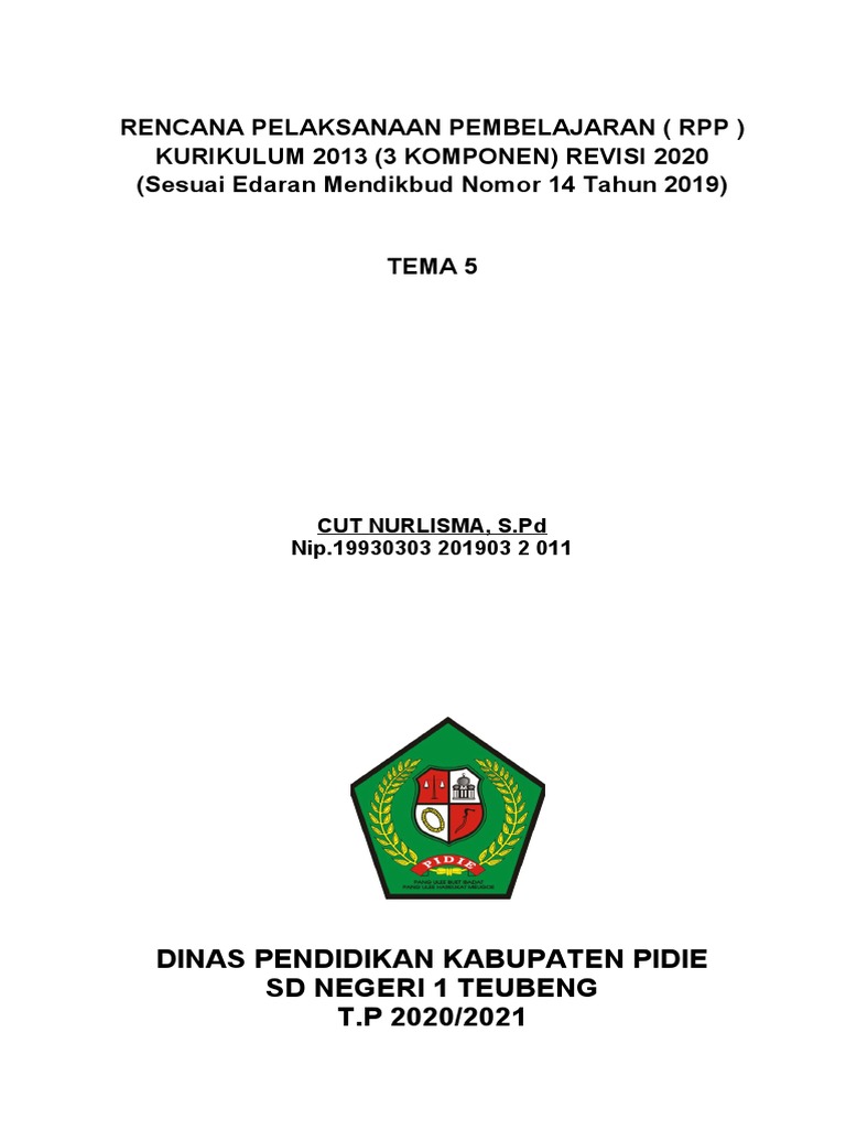 Desain Sampul RPP SD Kurikulum 2013 | PDF | Kajian Bahasa Asing | Sains ...